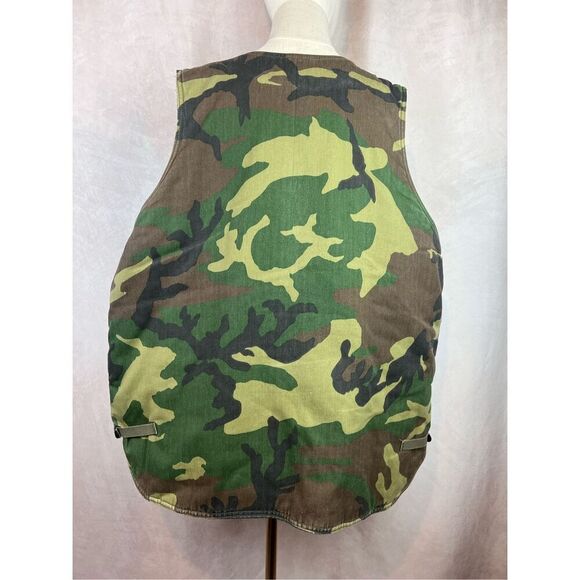 Vintage 70s 80s Quilted Camouflage Hunting Vest Men’s Size XL - Picture 4 of 8
